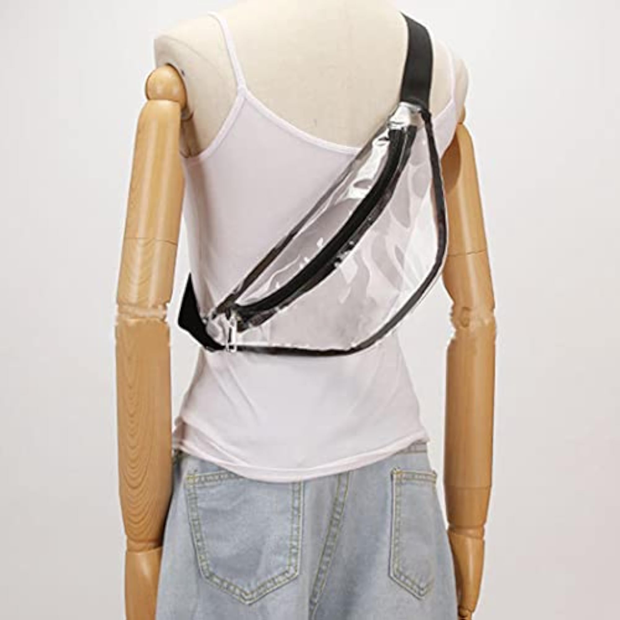 Transparent Polyester Crossbody Bag, Casual Fashion